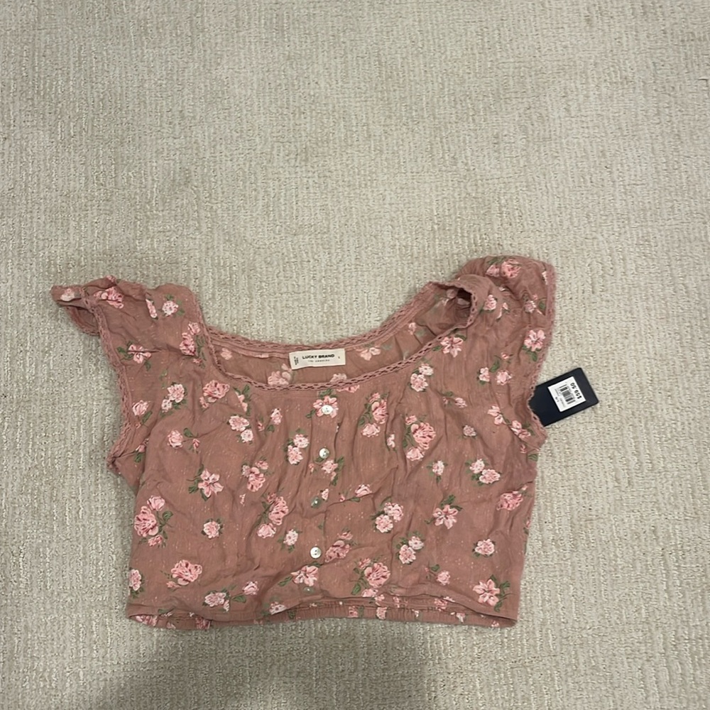 Lucky Brand Pink Floral Blouse